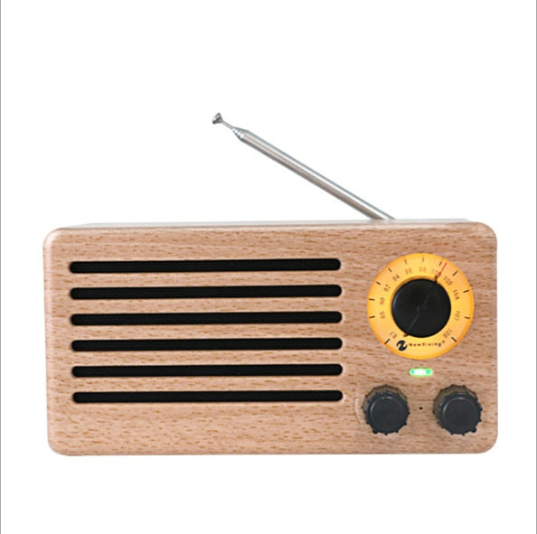 FM Wooden Retro Bluetooth Speaker