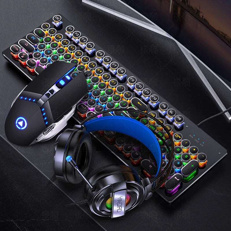 Gaming Keyboard Mouse Headphone Two/Three Piece Set