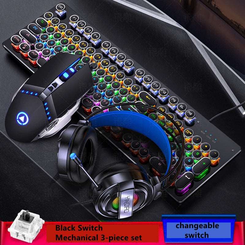 Gaming Keyboard Mouse Headphone Two/Three Piece Set