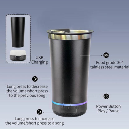 Stainless Steel Insulated Portable Wireless Speaker Mug