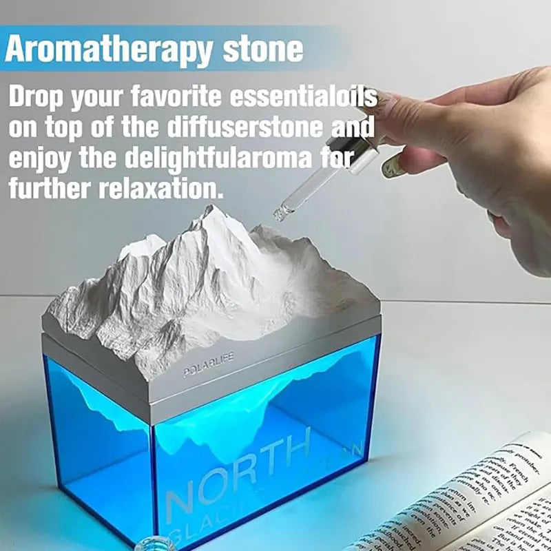 Glacier Wireless Speaker, Night Light and Aroma diffuser