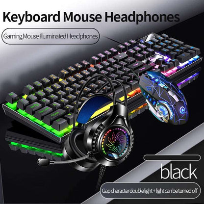 Gaming Keyboard Mouse Headphone Set Wired