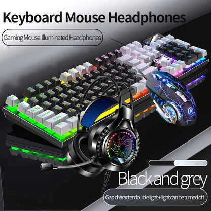 Gaming Keyboard Mouse Headphone Set Wired