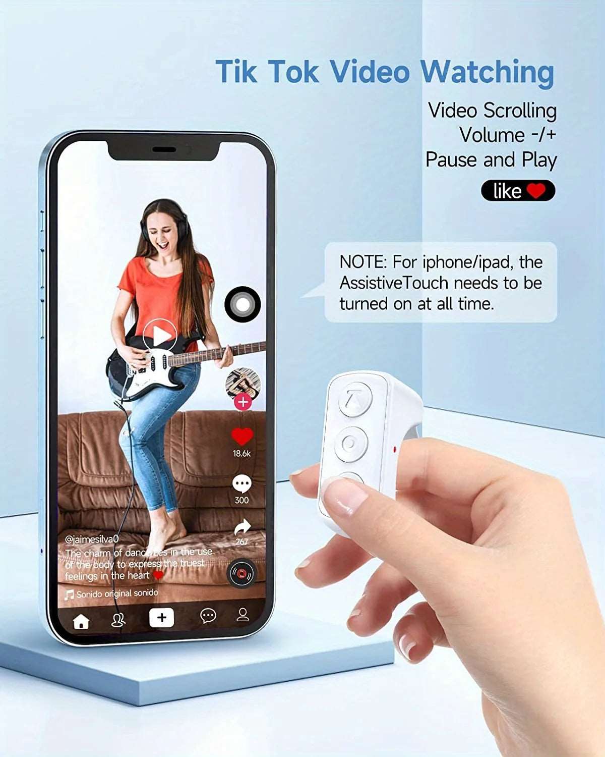 Bluetooth 5.3 Ring Wireless Remote Control