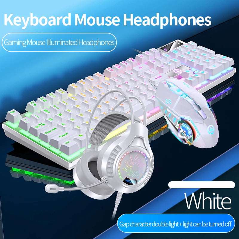 Gaming Keyboard Mouse Headphone Set Wired