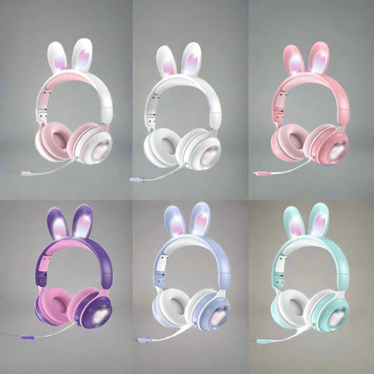 Cute Rabbits Wireless Headphones with Mic